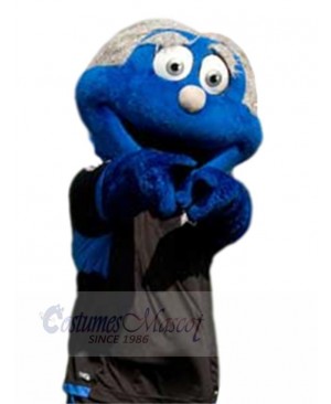 Blue Snowman Mascot Costume in Sports Outfit