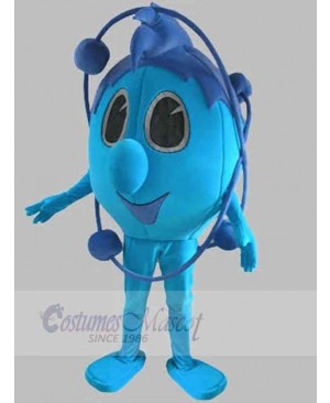 Big Eyes Blue Snowman Mascot Costume Cartoon