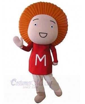 Snowman Mascot Costume with Orange Hair