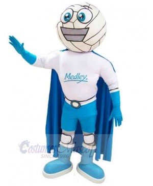 Cute Snowman Mascot Costume with Blue Cape