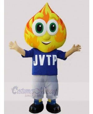 Snowman Mascot Costume with Flame-Shaped Head