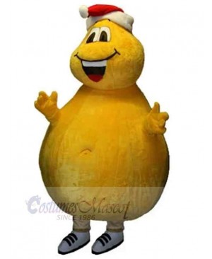 Yellow Giant Snowman Mascot Costume Cartoon