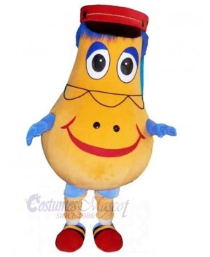 Yellow Snowman Potato Mascot Costume Cartoon