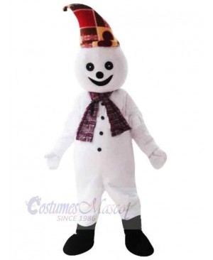 Smiling Christmas Snowman Mascot Costume Adult