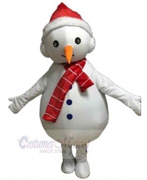 Christmas Snowman Mascot Costume with Carrot Nose