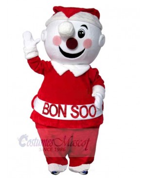 Christmas Snowman Mascot Costume in Red Clothes