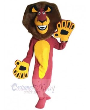 Slim Alex the Lion Mascot Costume Cartoon