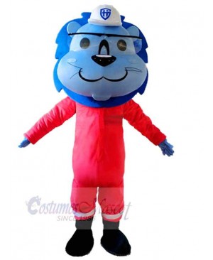 Blue Head Lion Mascot Costume Animal