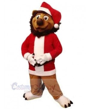 Cute Christmas Lion Mascot Costume Animal