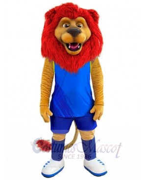 Sport Lion Mascot Costume Animal with Red Mane