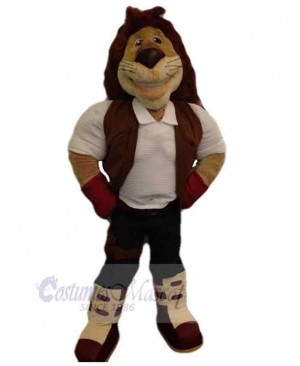 Strong Brown Lion Mascot Costume Animal