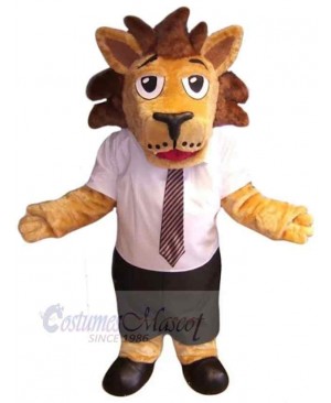 Lion Mascot Costume Animal in White T-shirt