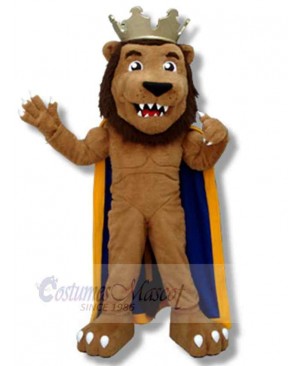 Brown King Lion Mascot Costume Animal Adult