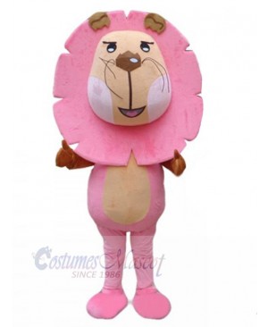 Funny Pink Lion Mascot Costume Cartoon