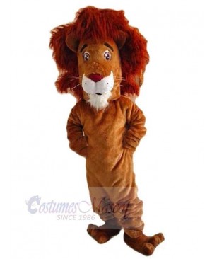 Confused Brown Lion Mascot Costume Animal