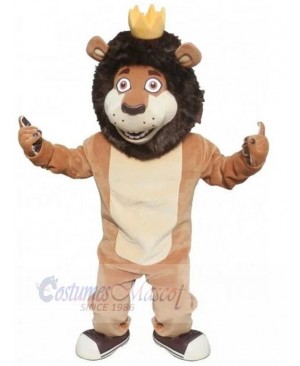 Brown and Beige Lion Mascot Costume Animal