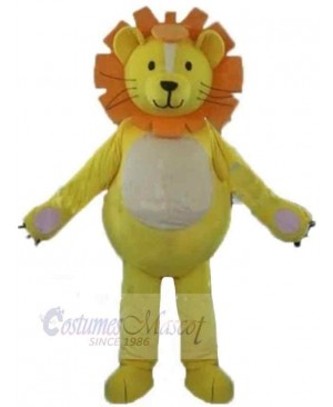 Orange Mane Yellow Lion Mascot Costume Animal