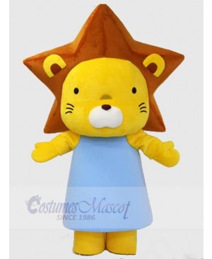 Brown Mane Yellow Lion Mascot Costume Animal