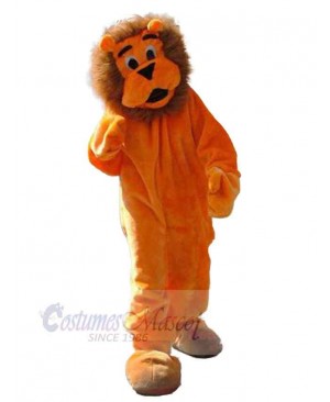 Confused Orange Lion Mascot Costume Animal