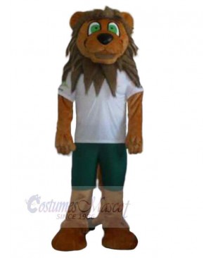 Strong Lion Mascot Costume Animal with Green Eyes