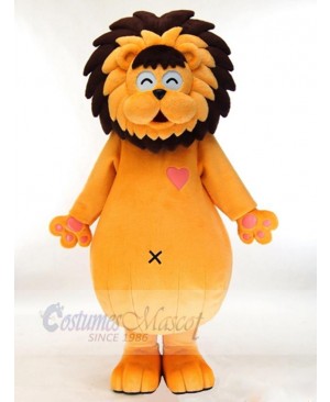 Happy Orange Lion Mascot Costume Animal