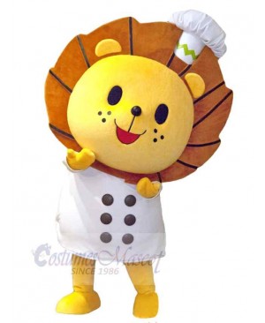 Cute Chef Lion Mascot Costume Animal