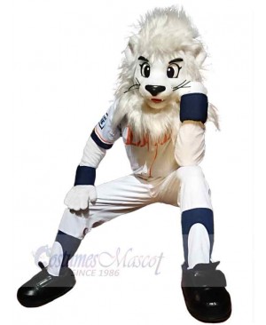 Sport White Lion Mascot Costume Animal