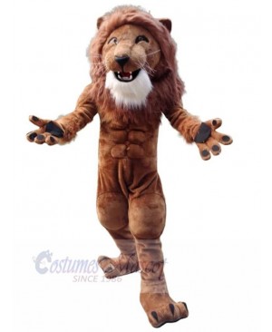 Muscle Lion Mascot Costume Animal with White Beard