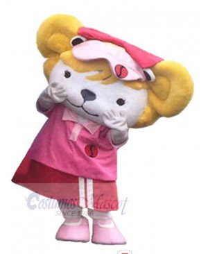 Female White Lion Mascot Costume Animal