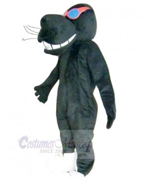 Big Mouth Black Leopard Mascot Costume Animal