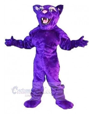 Happy Purple Leopard Mascot Costume Animal