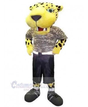 Power Yellow Leopard Mascot Costume Animal