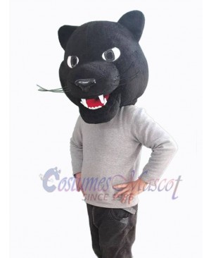 Black Leopard Head Only Panther Mascot Costume Animal