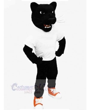 Black Panther Mascot Costume Animal with Orange Shoes