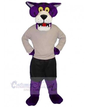 Yellow Eyes Purple Panther Mascot Costume Animal