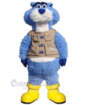 Blue and White Leopard Mascot Costume Animal