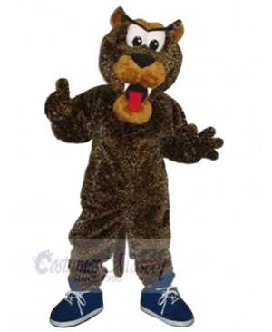 Leopard Mascot Costume Animal with Blue Shoes
