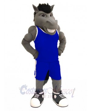 Power Grey Mustang Mascot Costume Animal