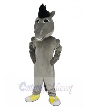 Power Muscles Gray Mustang Horse Mascot Costume Animal