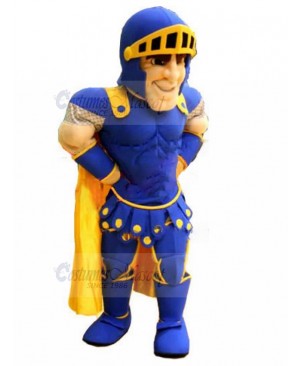Knight with Blue Armor Mascot Costume People	