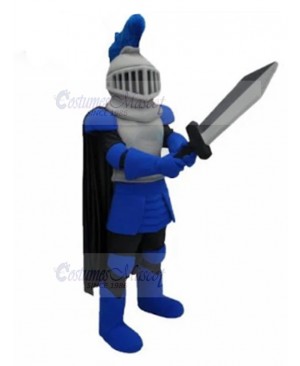 Handsome Blue Knight Mascot Costume People	