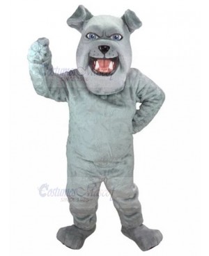 Fierce Gray Biritish Bulldog Spike Mascot Costume Animal