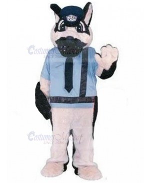 White Traffic Police Officer Dog Mascot Costume Animal