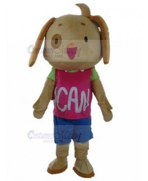 Lady Dog Mascot Costume with Pink T-shirt Animal