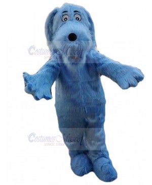 Long Blue Fur Golden Retriever Fursuit Mascot Costume Animal