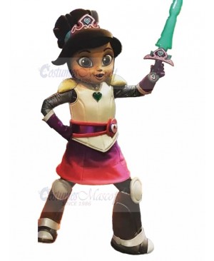  Girl Guard Knight with Sword Mascot Costume People