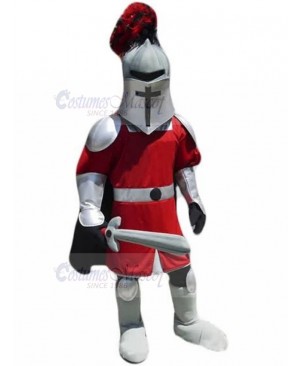 Red Crusader Knight Mascot Costume People