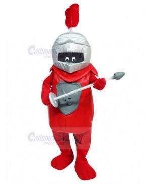 Red Cute Knight with Arrow Mascot Costume People