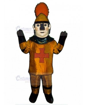 Bronzed Crusader Knight Mascot Costume People