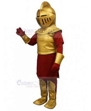 Golden and Red Roman Knight Mascot Costume People